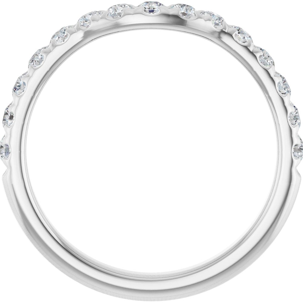 14K White Gold 1/2 CTW Lab-Grown Diamond Contour Band