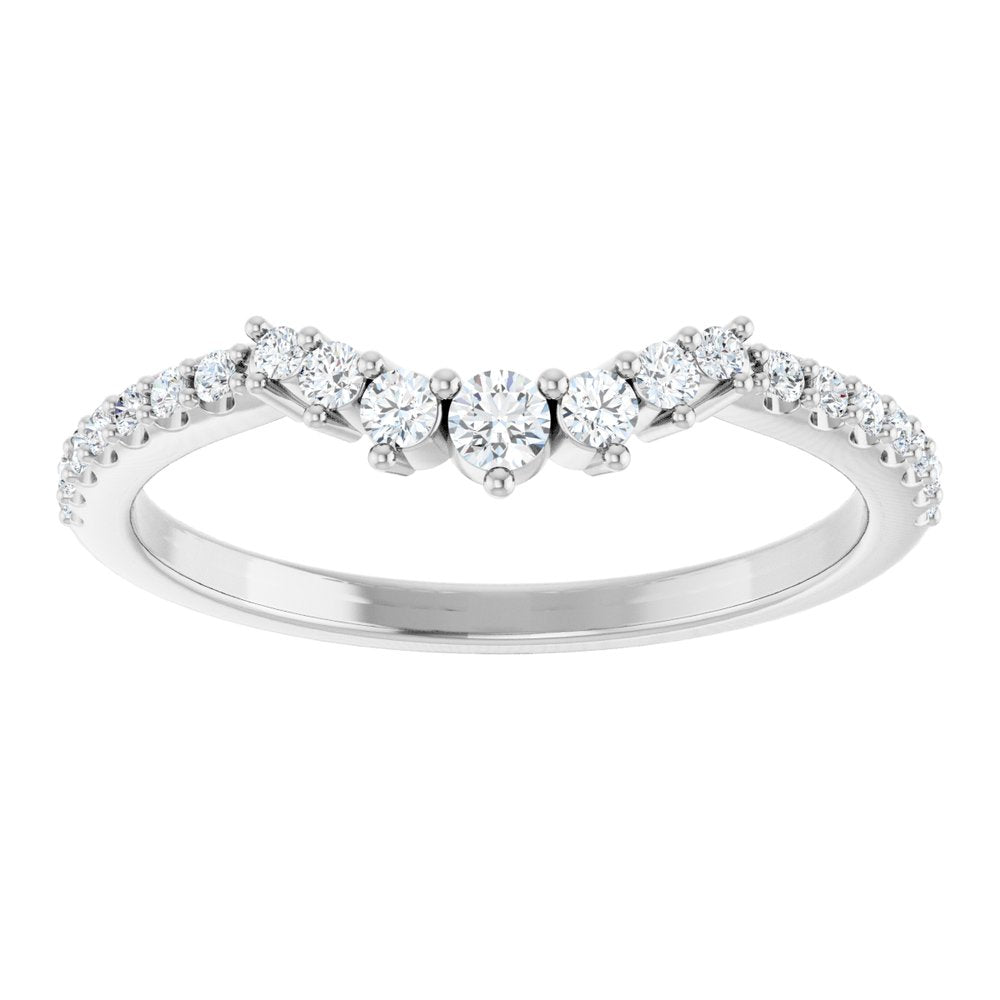 Platinum 1/5 CTW Natural Diamond Contour Band