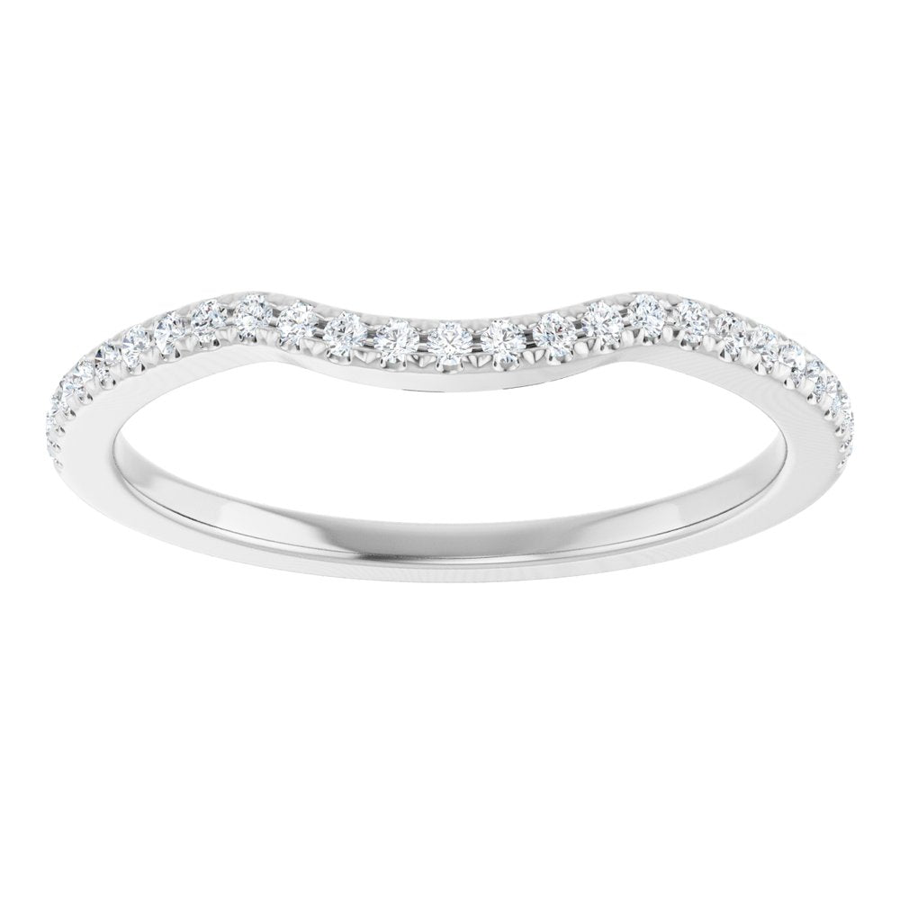 14K White Gold 1/8 CTW Natural Diamond Contour Band