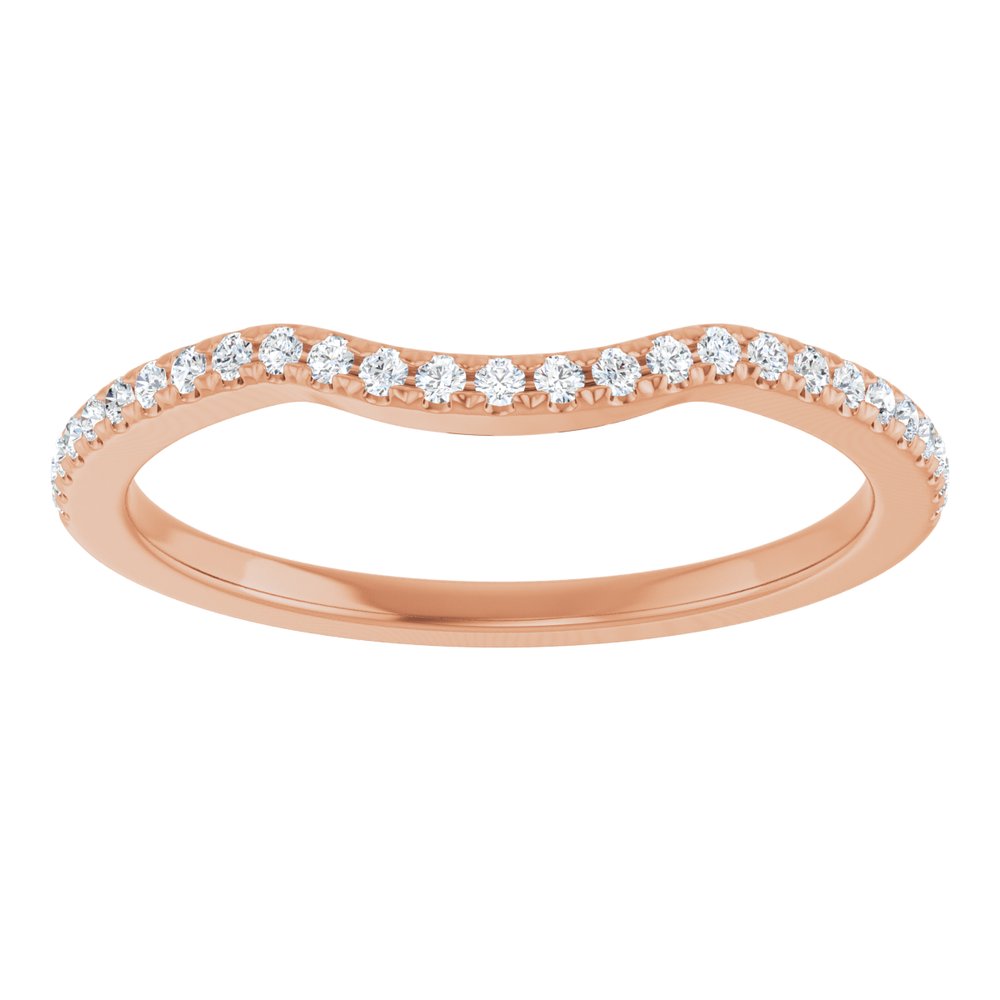 14K Rose Gold 1/8 CTW Natural Diamond Contour Band
