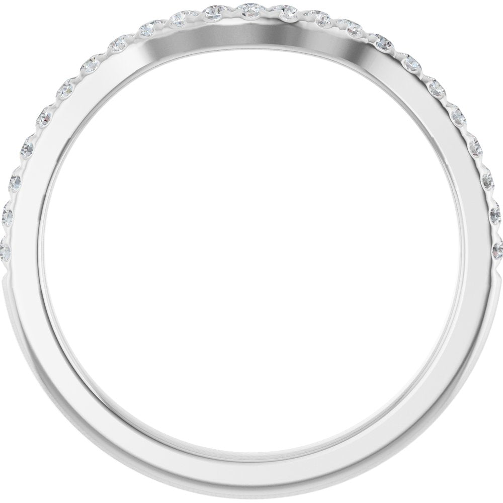 14K White Gold 1/5 CTW Natural Diamond Contour Band