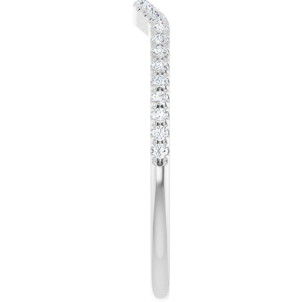 14K White Gold 1/8 CTW Natural Diamond Contour Band