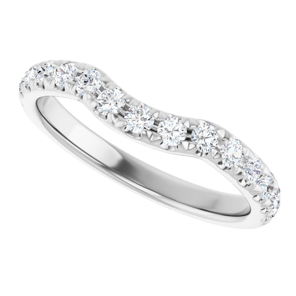 14K Rose Gold 3/8 CTW Natural Diamond Contour Band