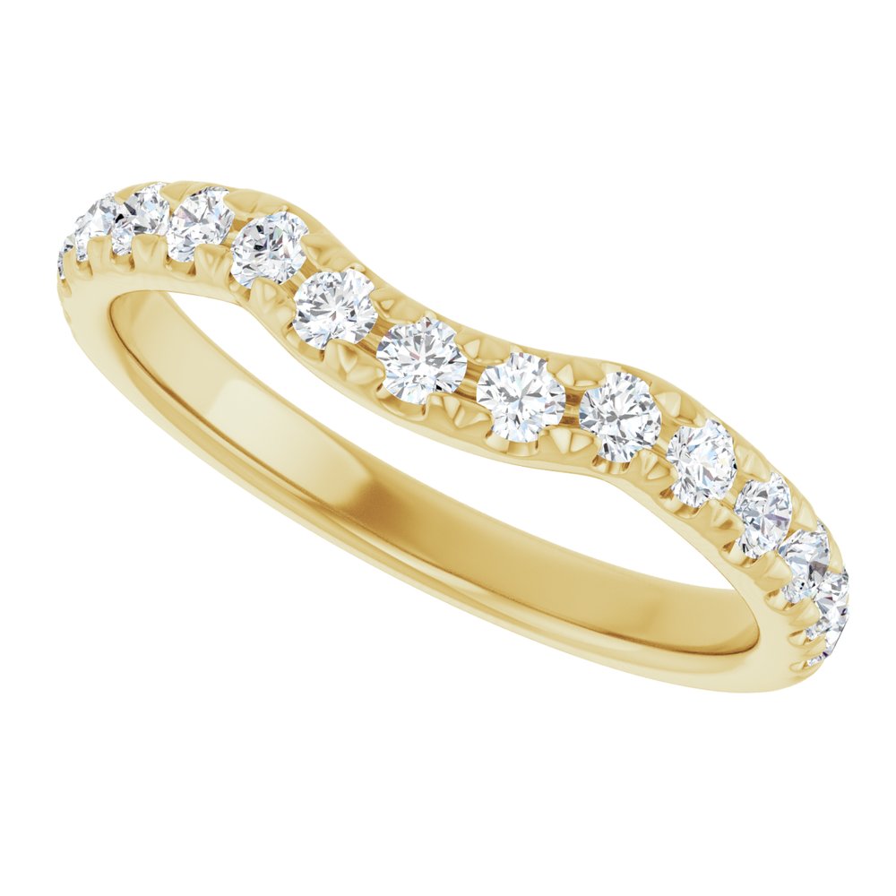 14K Yellow Gold 3/8 CTW Natural Diamond Contour Band