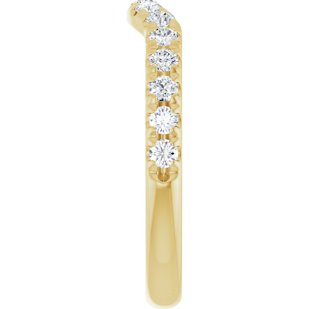 14K Yellow Gold 3/8 CTW Natural Diamond Contour Band