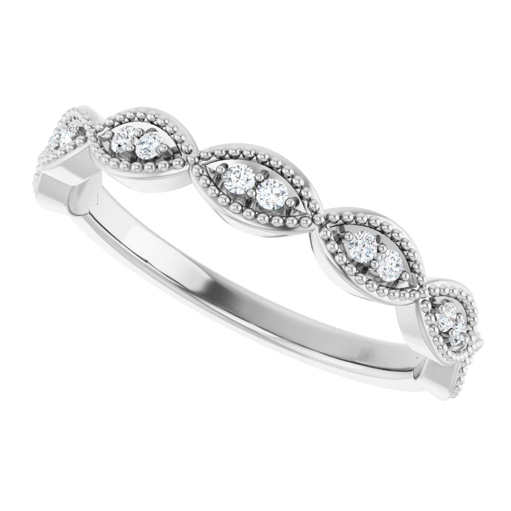14K White Gold 1/8 CTW Natural Diamond Anniversary Band
