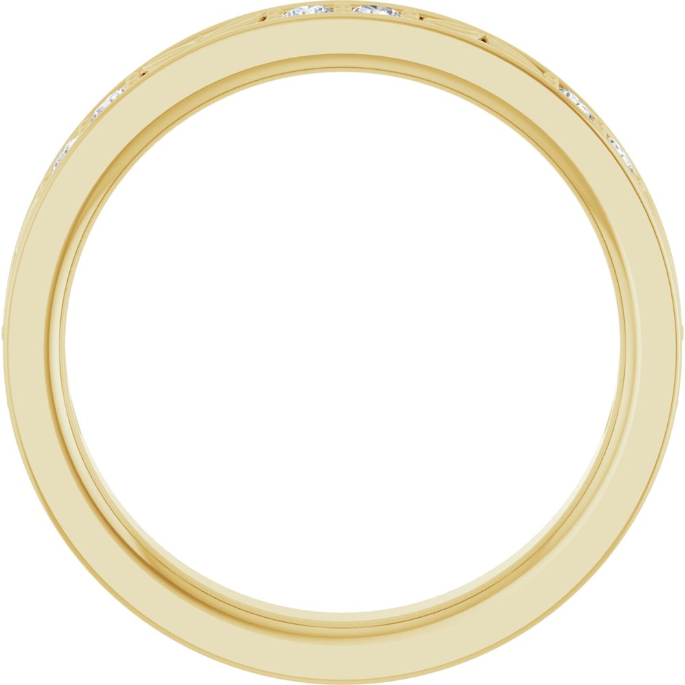 14K Yellow 1/3 CTW Natural Diamond Floral Anniversary Band