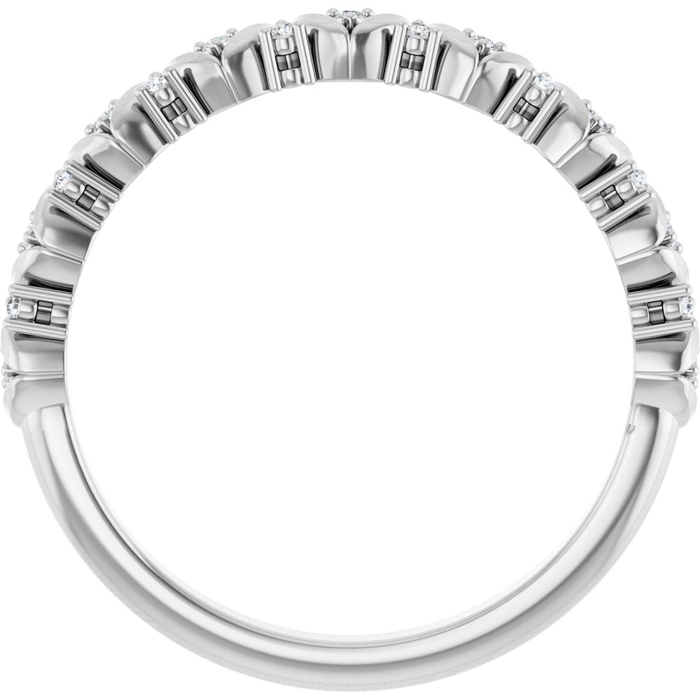 14K White Gold .06 CTW Natural Diamond Stackable Leaf Ring