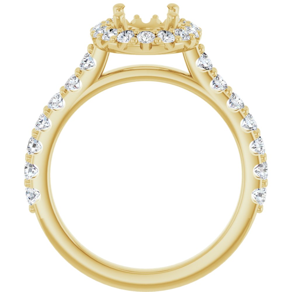 14K Yellow Gold 8x6 mm Oval 5/8 CTW Natural Diamond Semi-Set Engagement Ring