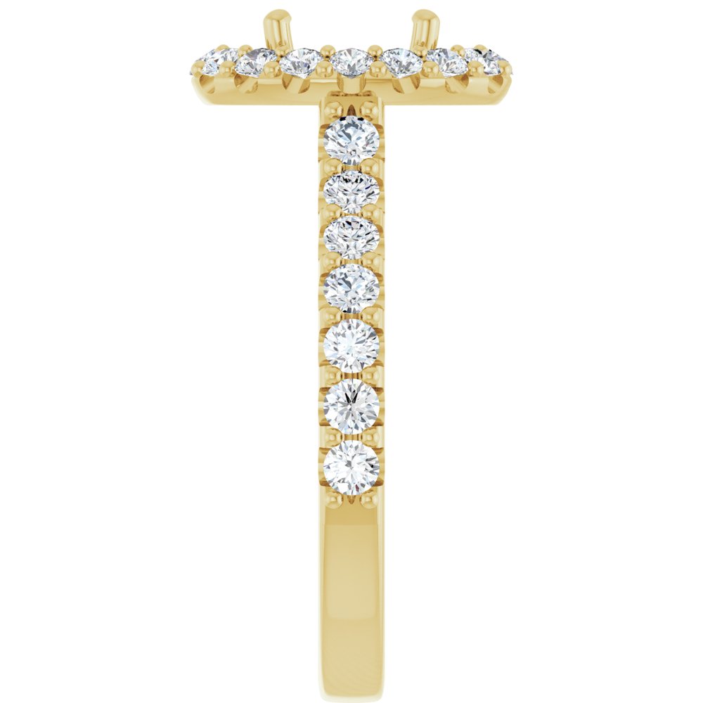 14K Yellow Gold 8x6 mm Oval 5/8 CTW Natural Diamond Semi-Set Engagement Ring