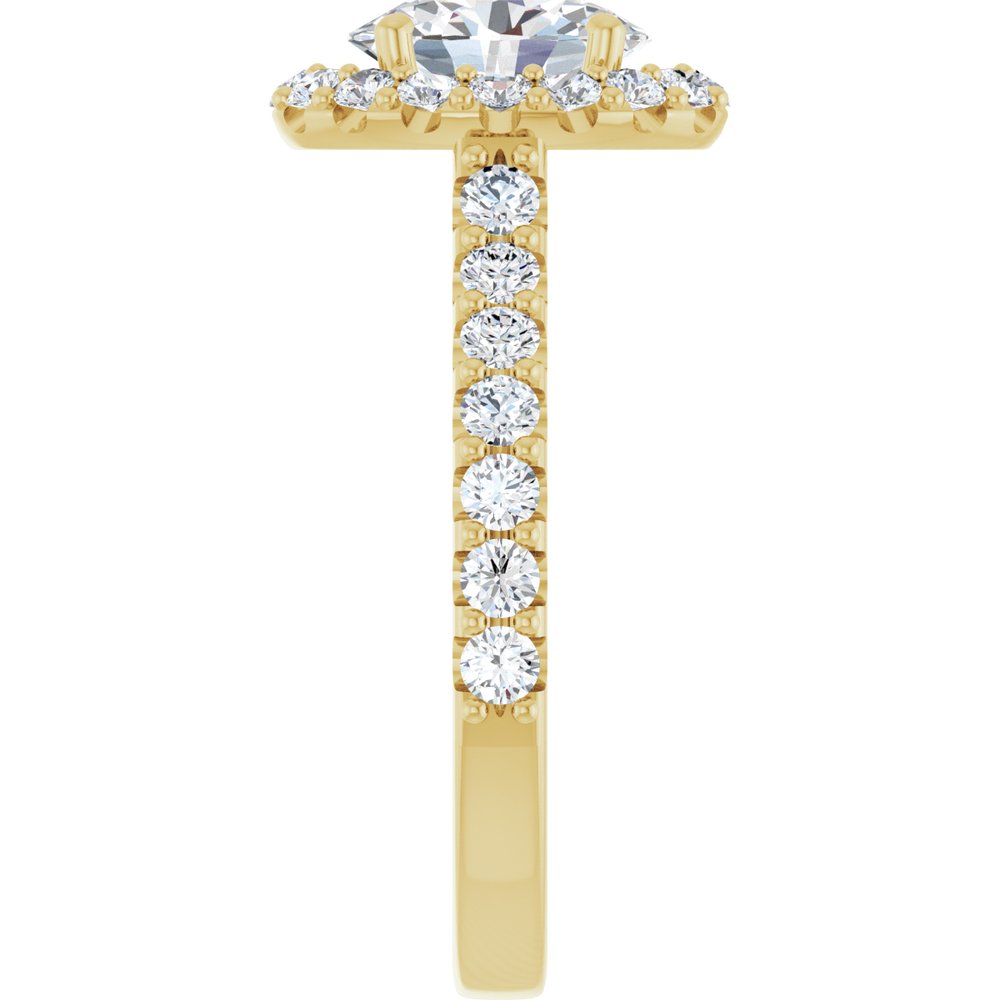 14K Yellow Gold 8x6 mm Oval 5/8 CTW Natural Diamond Semi-Set Engagement Ring