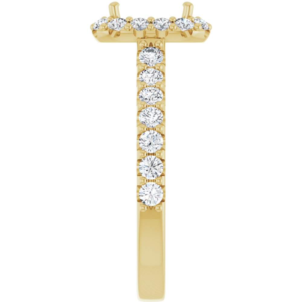 14K Yellow Gold 7x5 mm Emerald 5/8 CTW Natural Diamond Semi-Set Engagement Ring