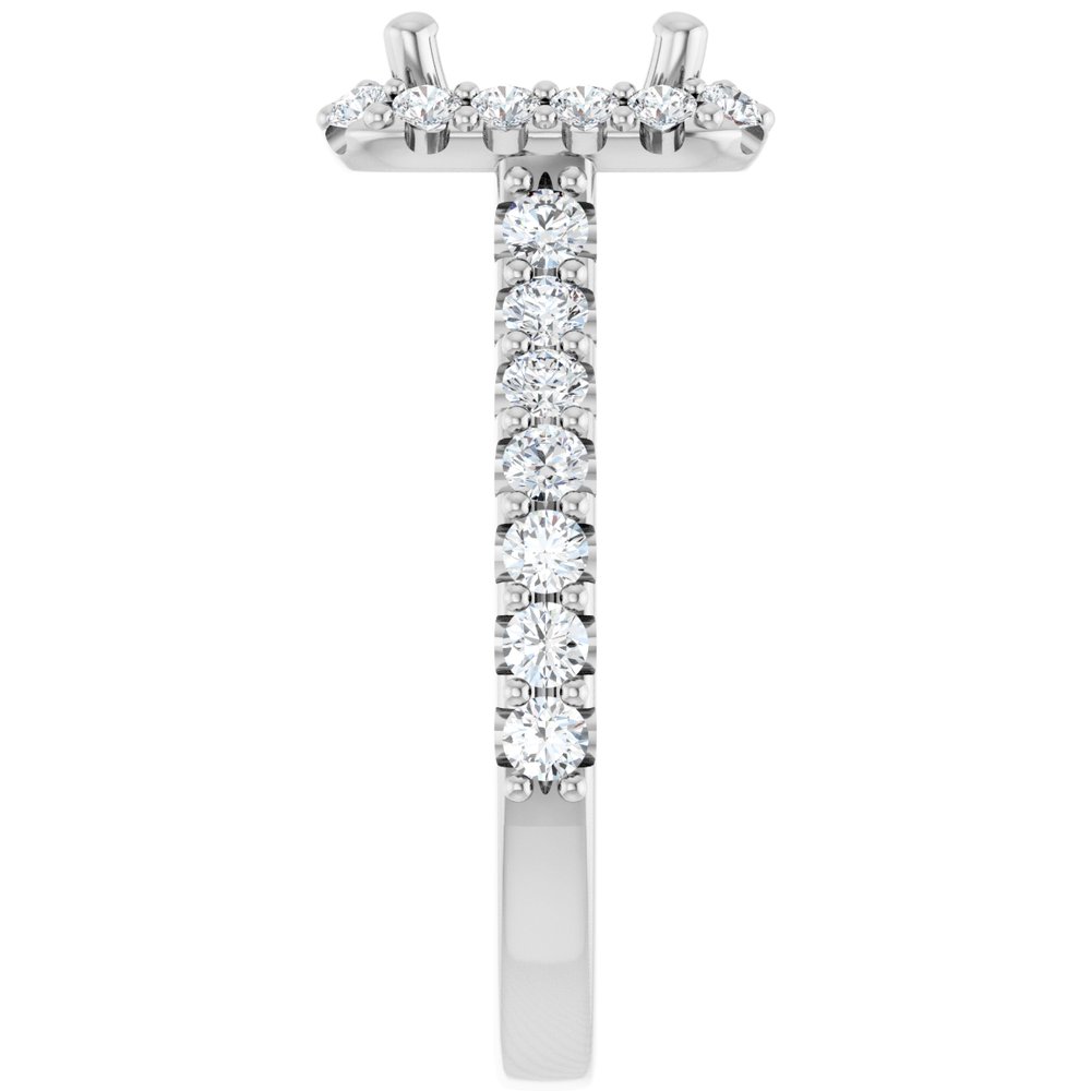 14K White Gold 6.5x6.5 mm Square 5/8 CTW Natural Diamond Semi-Set Engagement Ring