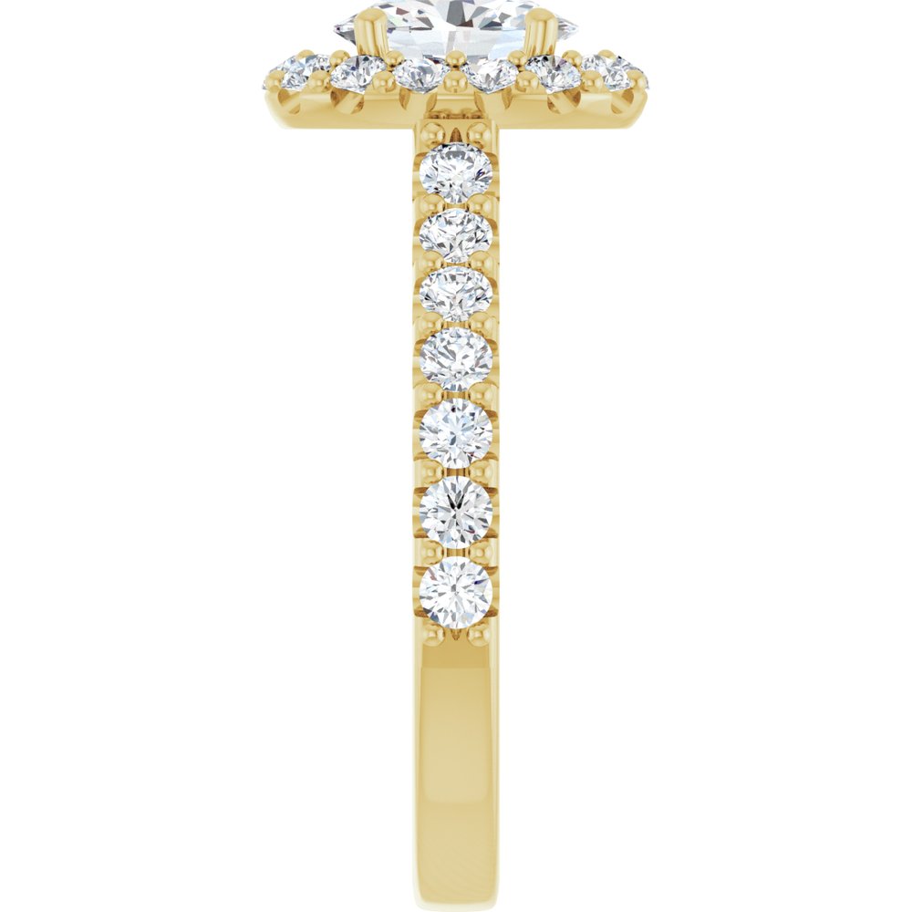 14K Yellow Gold 7x5 mm Oval 5/8 CTW Natural Diamond Semi-Set Engagement Ring