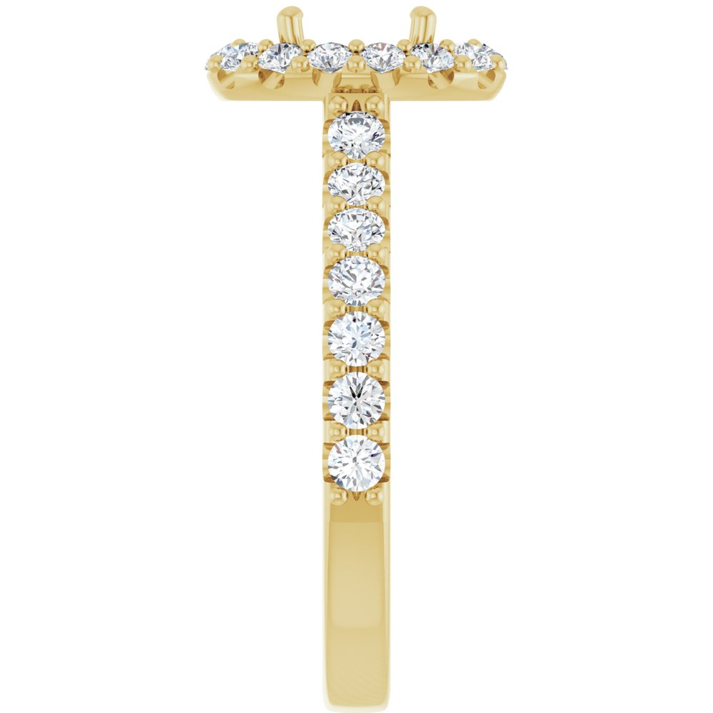 14K Yellow Gold 7x5 mm Oval 5/8 CTW Natural Diamond Semi-Set Engagement Ring