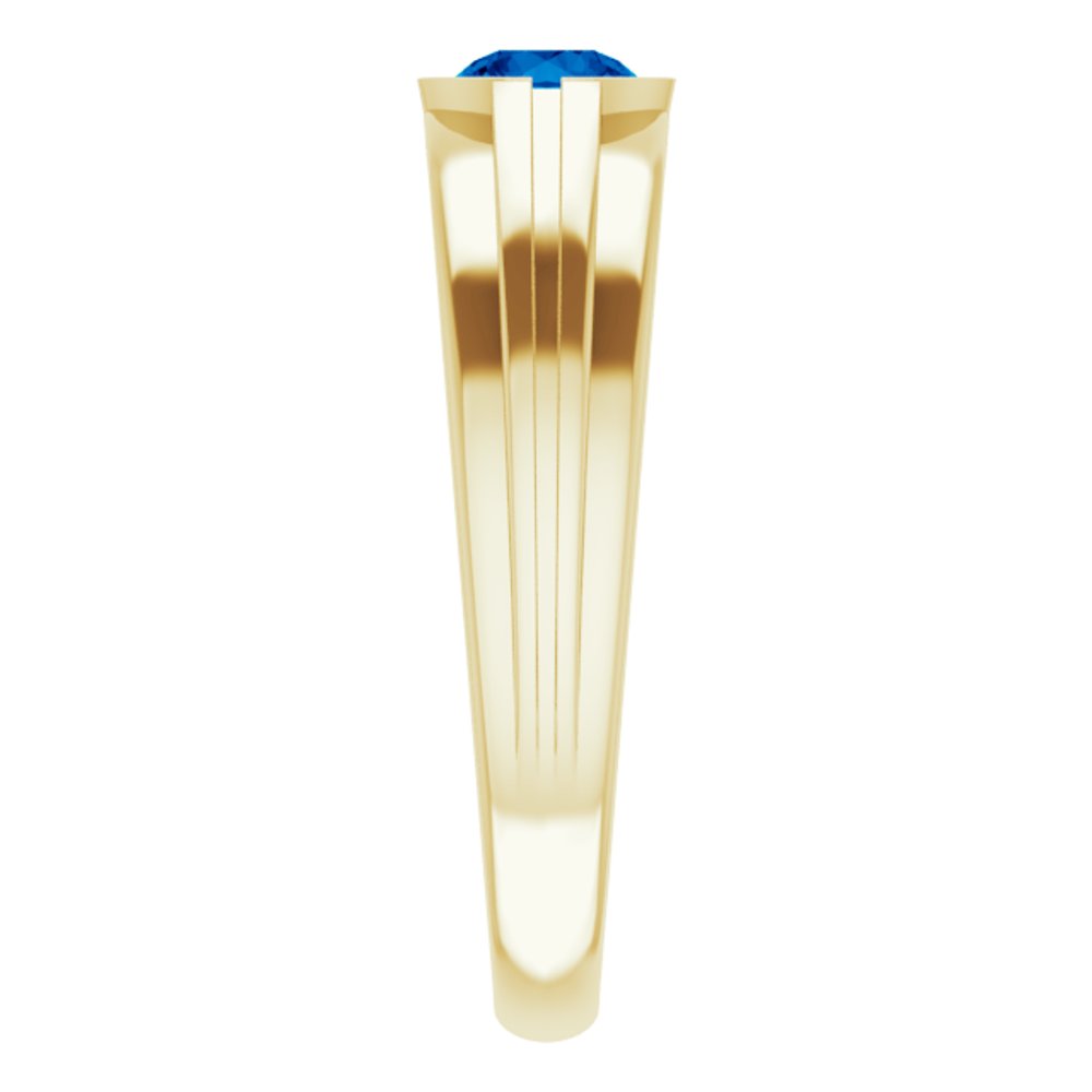 14K Yellow Lab-Grown Blue Sapphire Ring