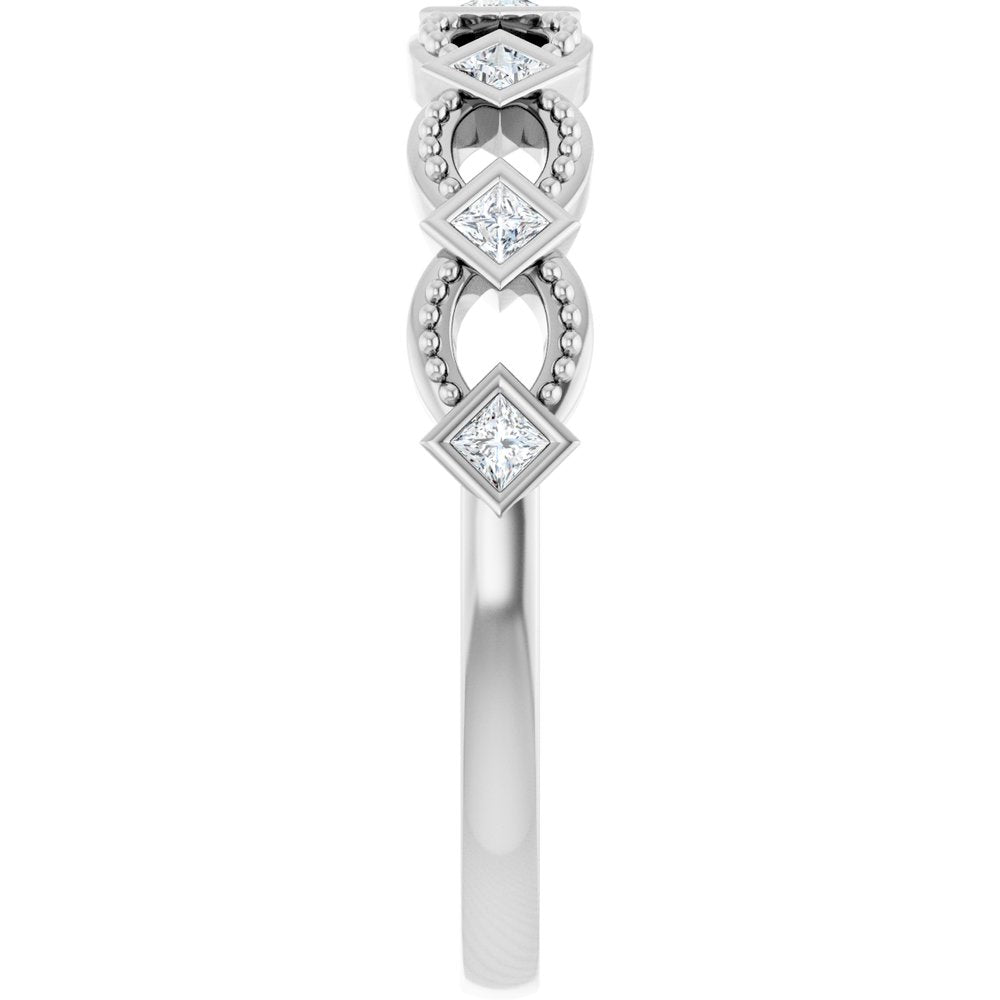 14K White Gold 1/6 CTW Natural Diamond Stackable Ring