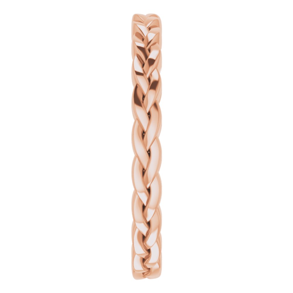 14K Rose Gold 2 mm Woven-Design Band Size 5.5