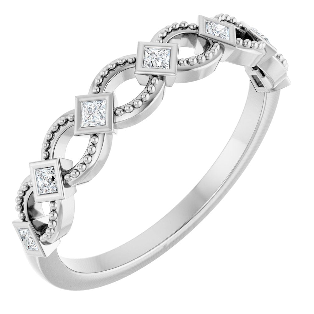 14K White Gold 1/6 CTW Natural Diamond Stackable Ring