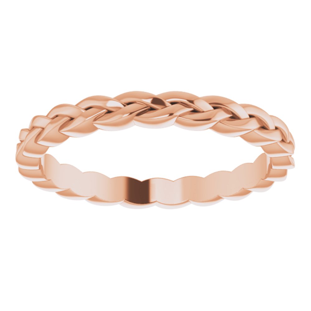 14K Rose Gold 2 mm Woven-Design Band Size 5.5