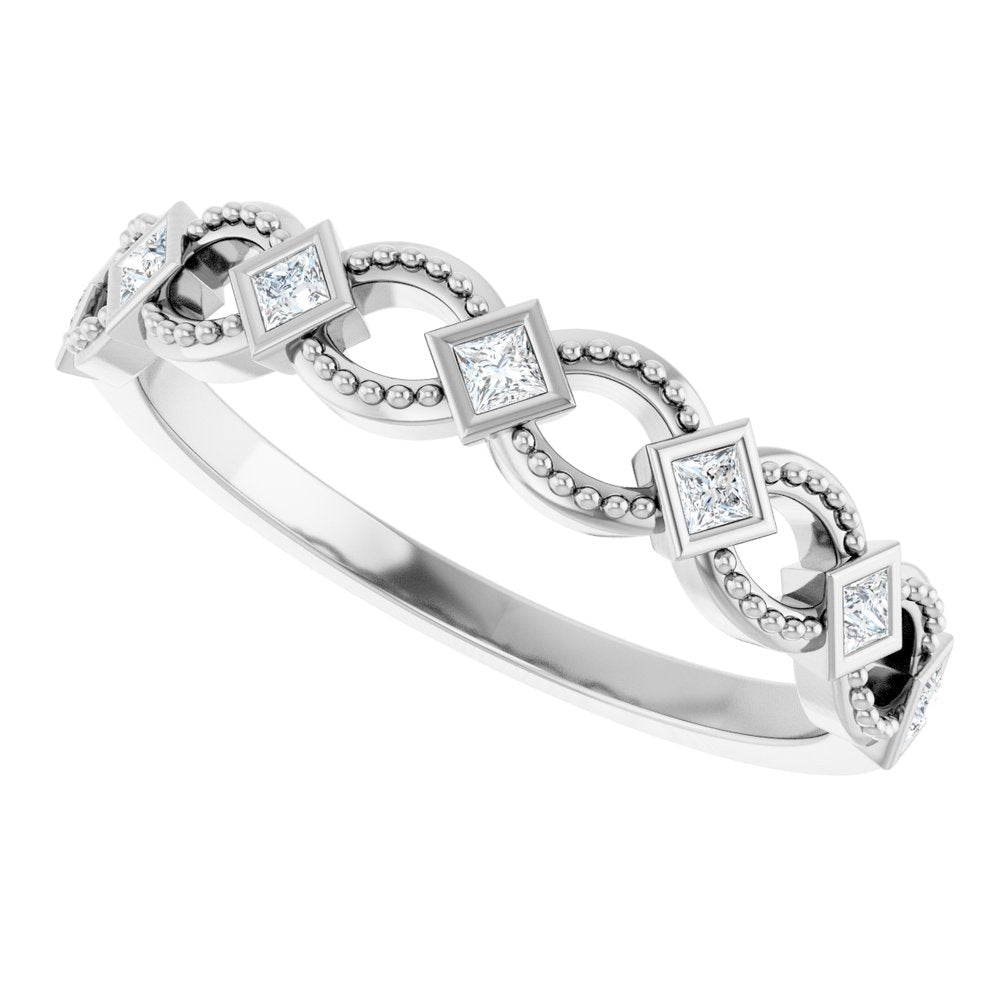 14K White Gold 1/6 CTW Natural Diamond Stackable Ring