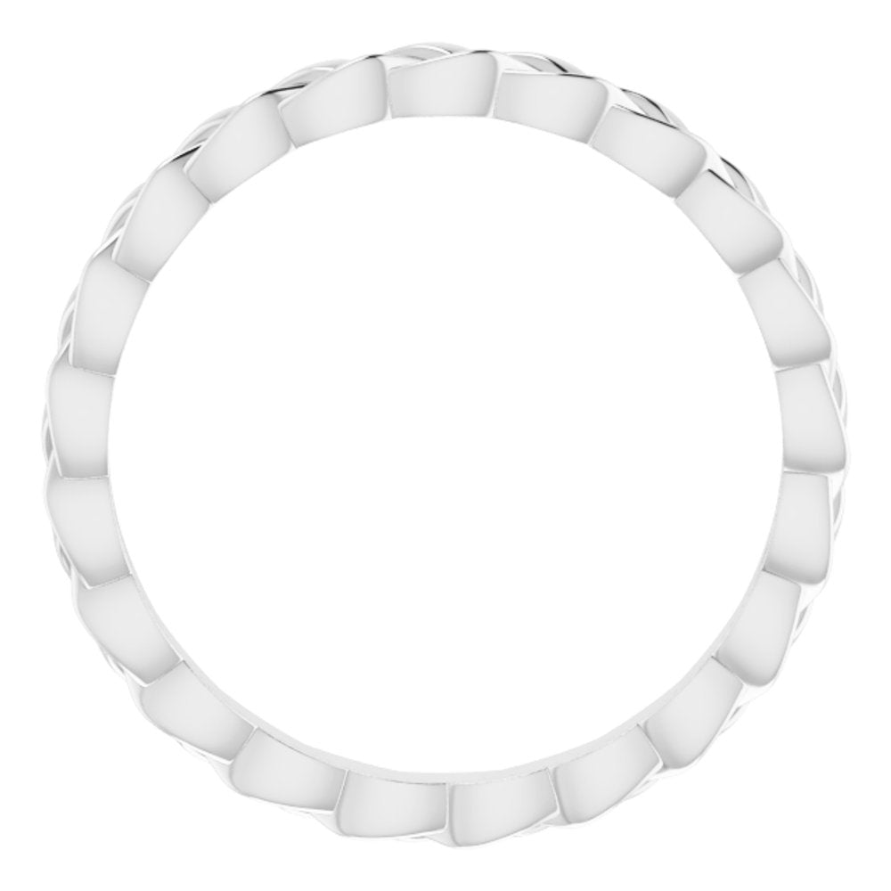 Sterling Silver 2 mm Woven-Design Band Size 3.5