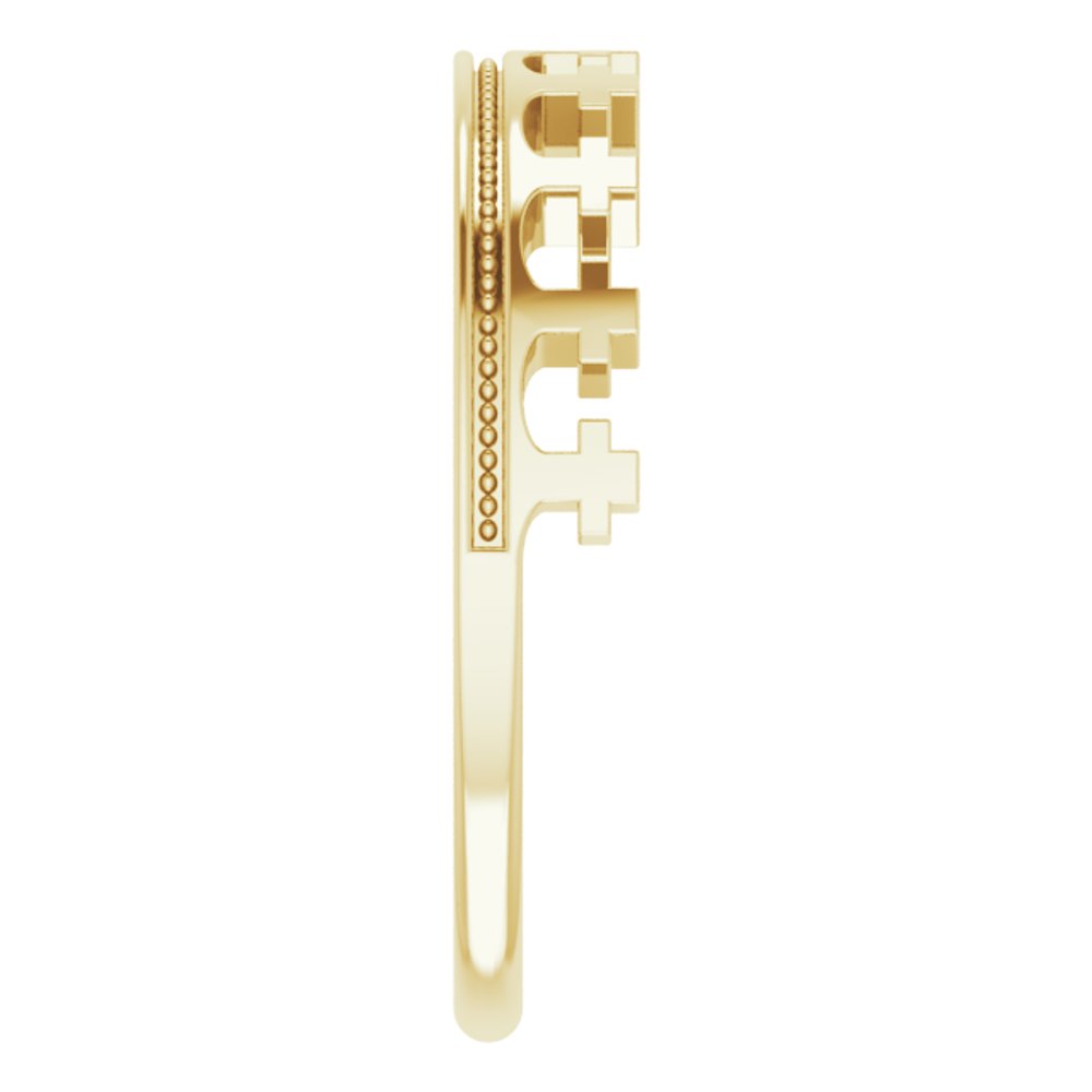 14K Yellow Cross Crown Ring