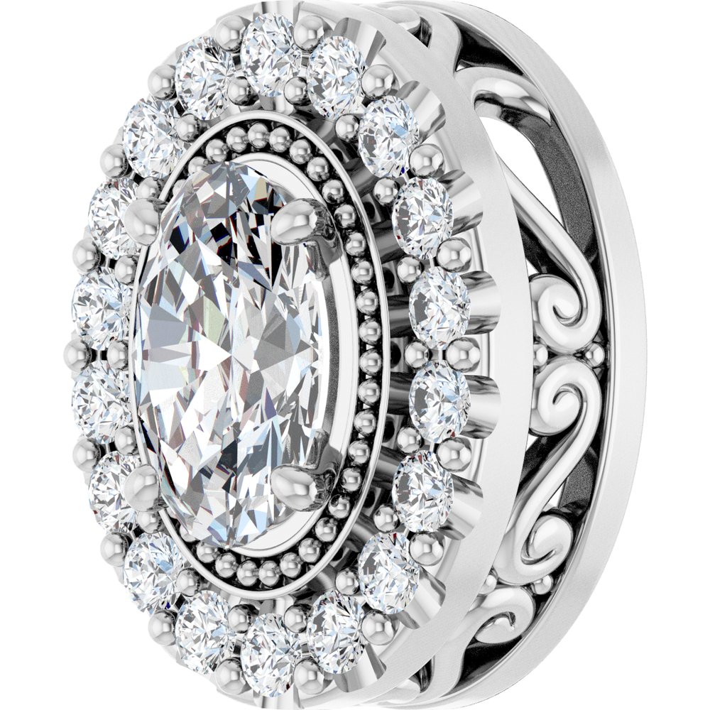 14K White Gold 5/8 CTW Lab-Grown Diamond Pendant