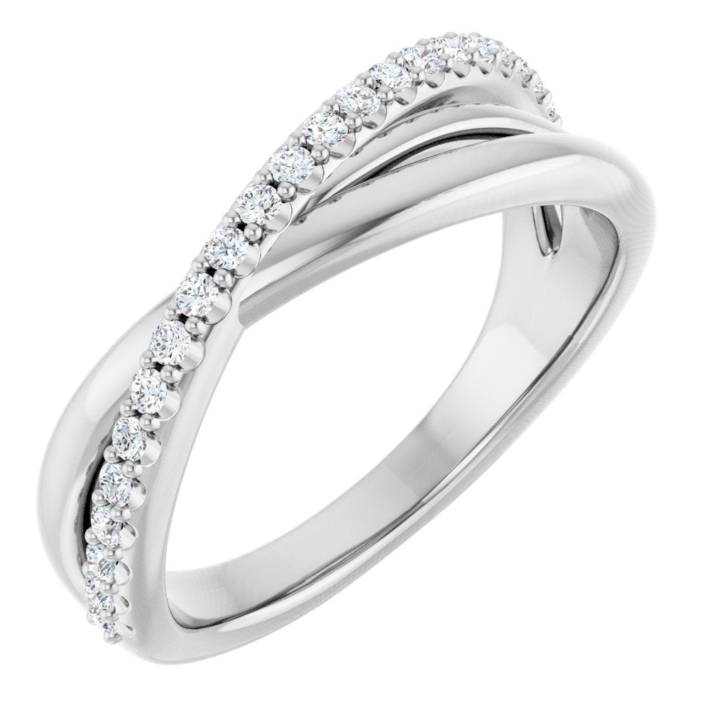 14K White Gold 1/5 CTW Natural Diamond Criss-Cross Ring