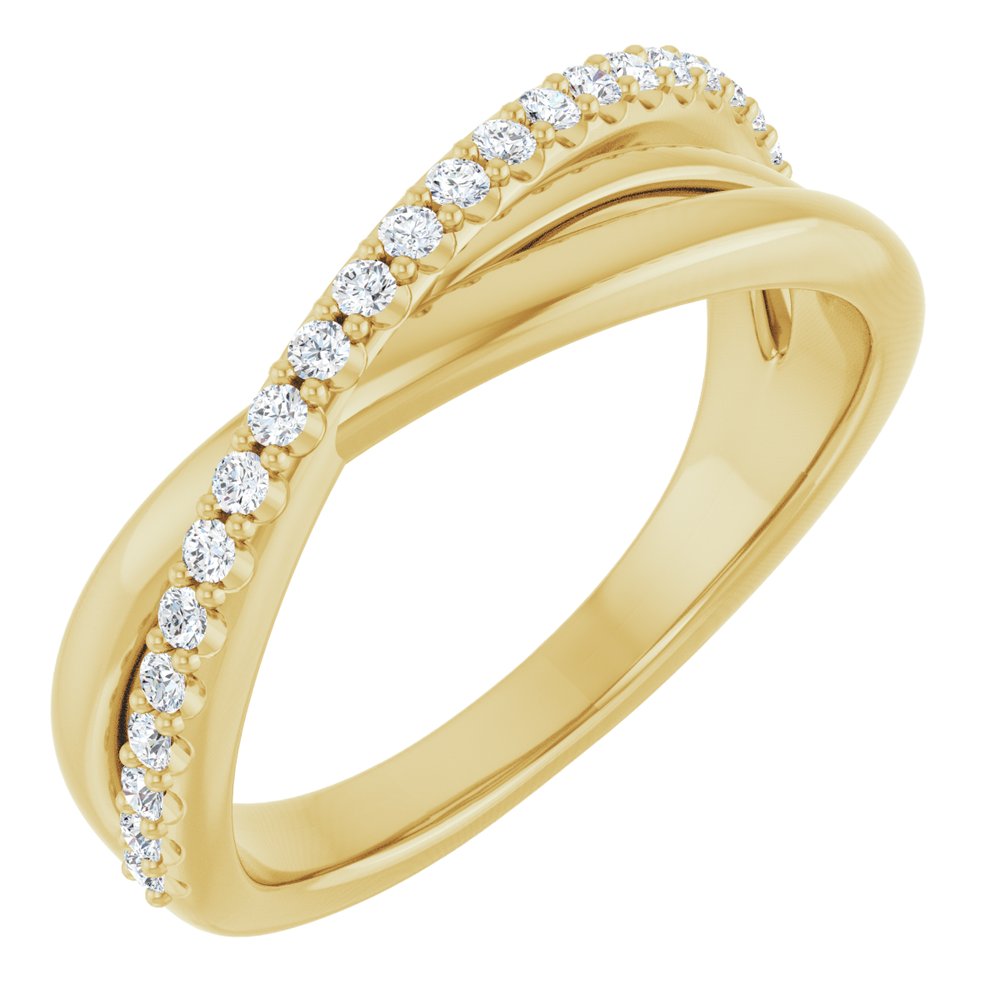 14K White Gold 1/5 CTW Natural Diamond Criss-Cross Ring