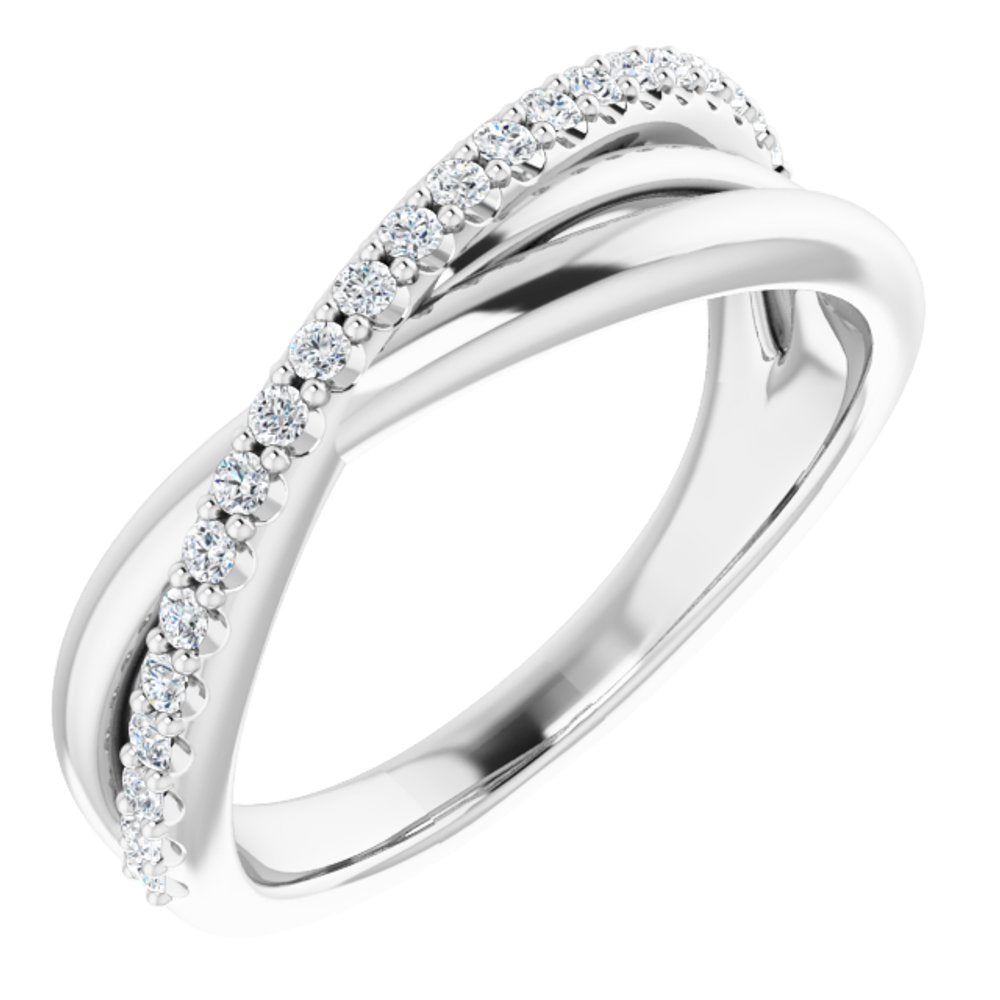 14K White Gold 1/5 CTW Natural Diamond Criss-Cross Ring