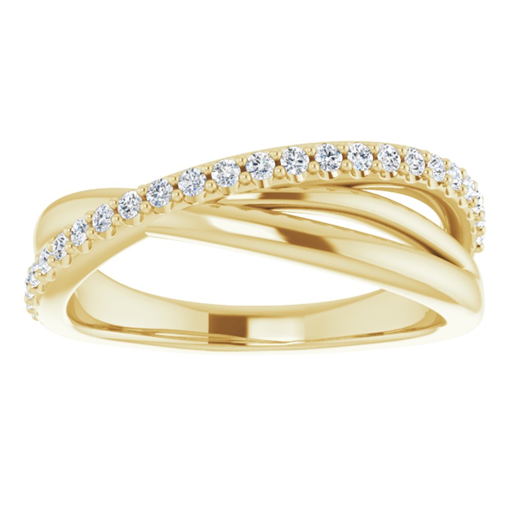 14K Yellow Gold 1/5 CTW Natural Diamond Criss-Cross Ring