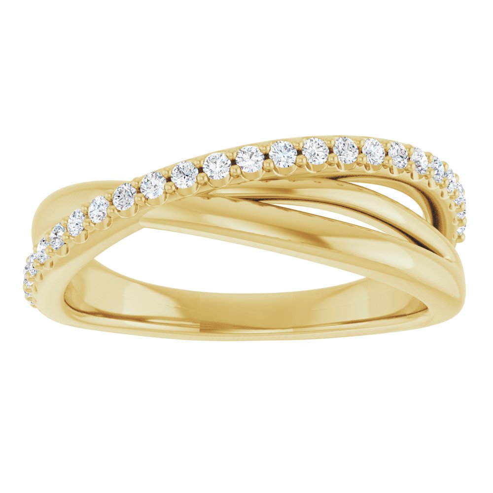 14K Yellow Gold 1/5 CTW Natural Diamond Criss-Cross Ring