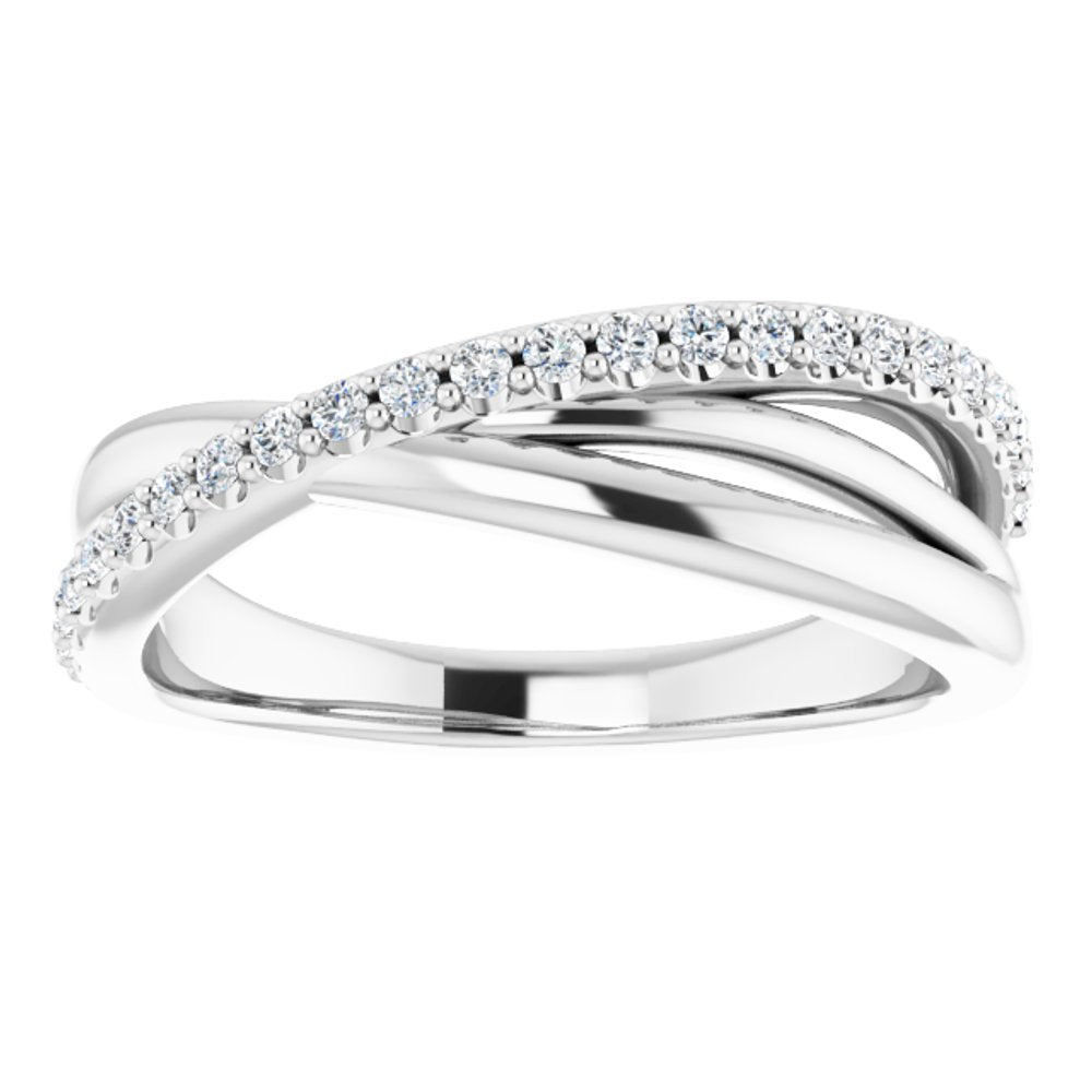 14K White Gold 1/5 CTW Natural Diamond Criss-Cross Ring