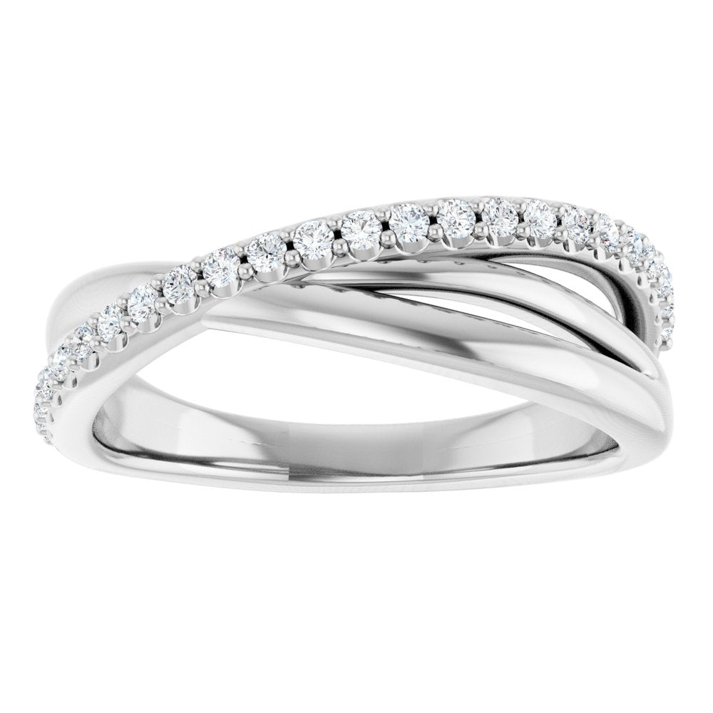 14K White Gold 1/5 CTW Natural Diamond Criss-Cross Ring