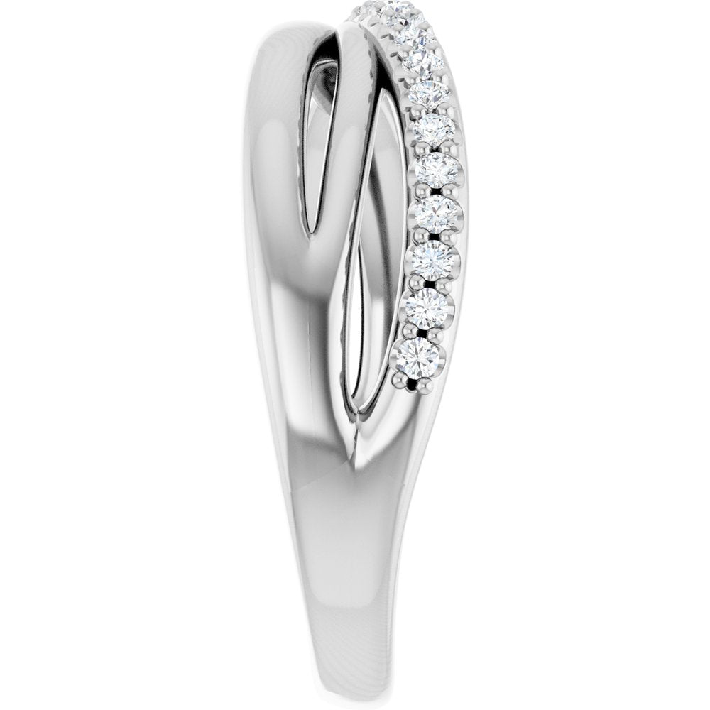 14K White Gold 1/5 CTW Natural Diamond Criss-Cross Ring