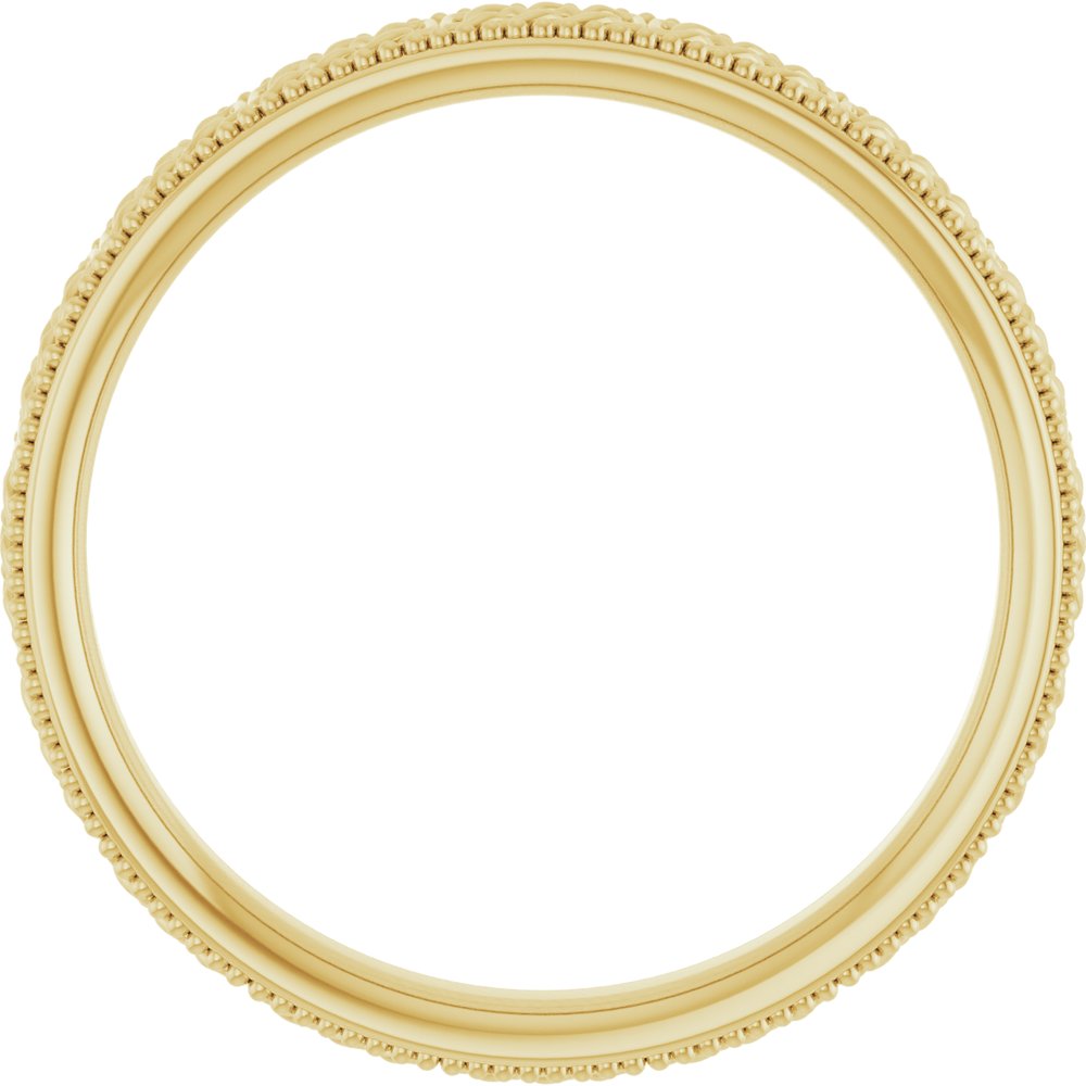 10K Yellow Gold 3 mm Milgrain Edge Celtic-Inspired Flat Band Size 7