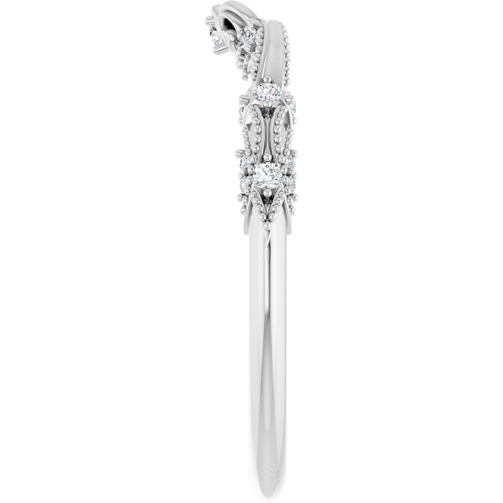 14K White .08 CTW Natural Diamond Matching Band