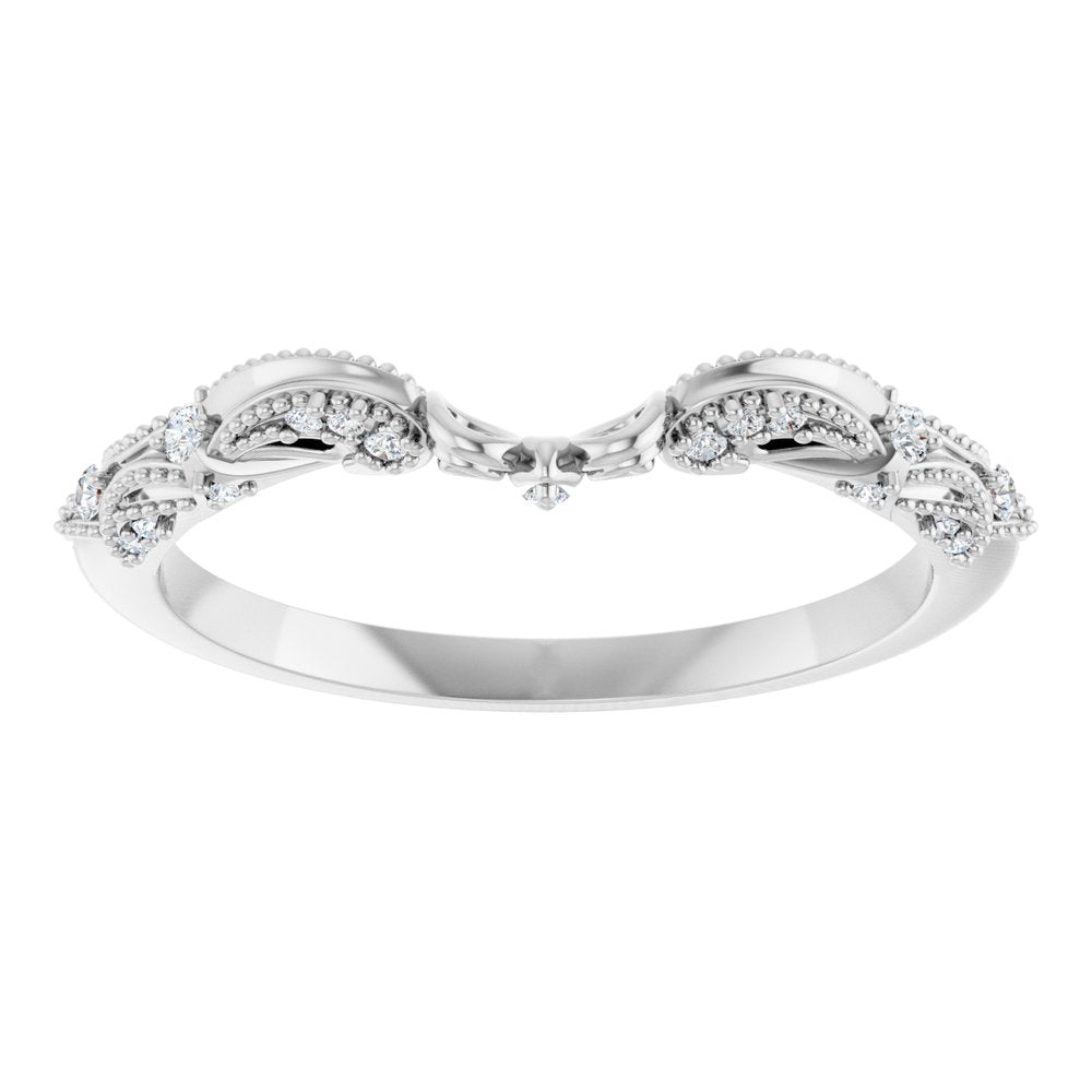 14K White .08 CTW Natural Diamond Matching Band