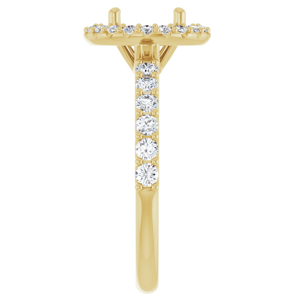 14K Yellow 7.4 mm Round 1/2 CTW Lab-Grown Diamond Semi-Set Engagement Ring