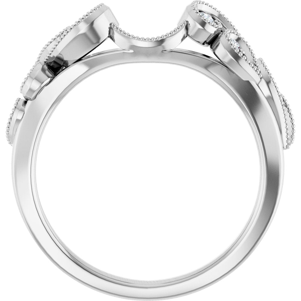 14K White 1/8 CTW Natural Diamond Wrap-Style Ring Enhancer