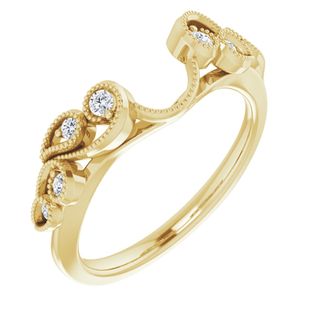 14K Yellow 1/8 CTW Natural Diamond Wrap-Style Ring Enhancer