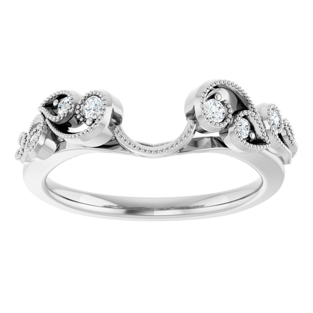 14K White 1/8 CTW Natural Diamond Wrap-Style Ring Enhancer