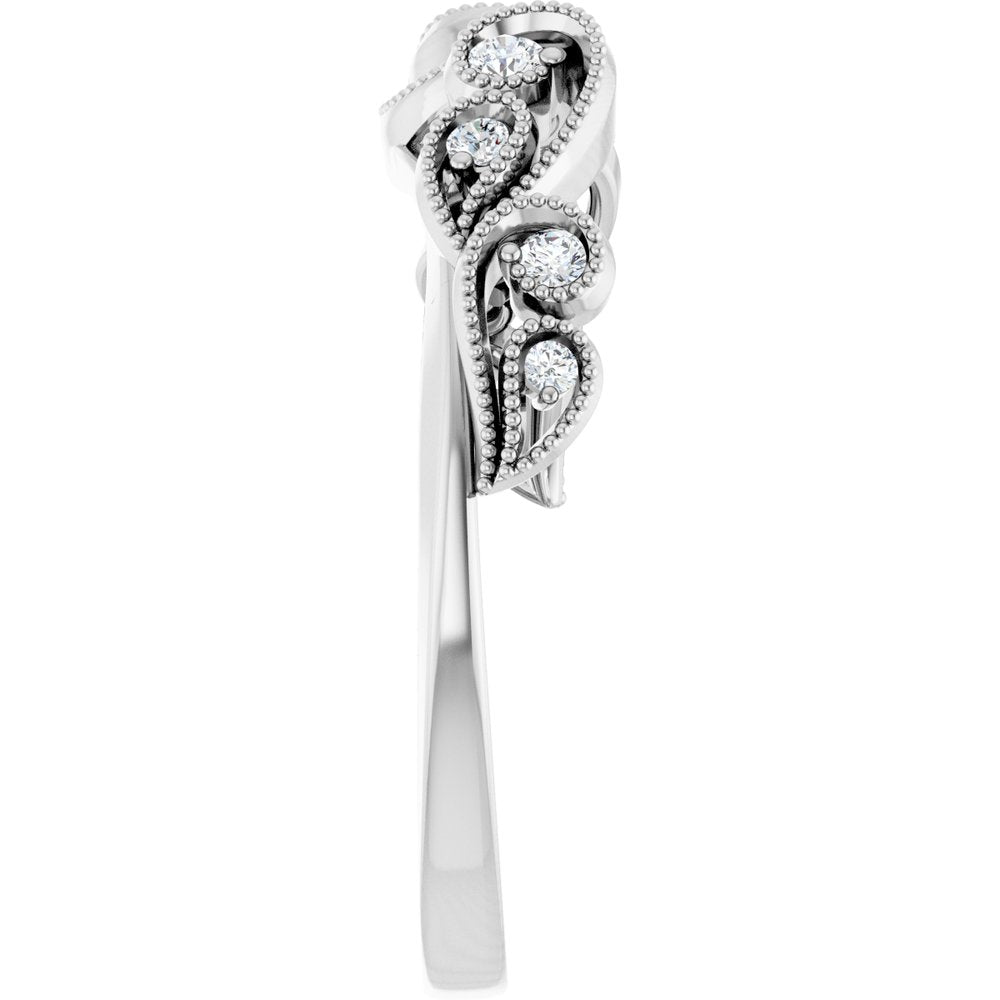 14K White 1/8 CTW Natural Diamond Wrap-Style Ring Enhancer