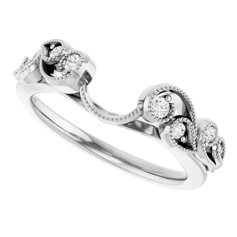 14K White 1/8 CTW Natural Diamond Wrap-Style Ring Enhancer