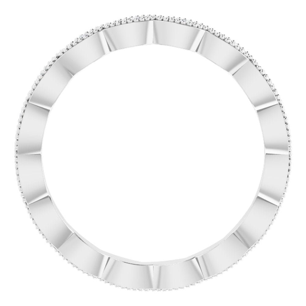 14K White .07 CTW Natural Diamond Eternity Band Size 5.5