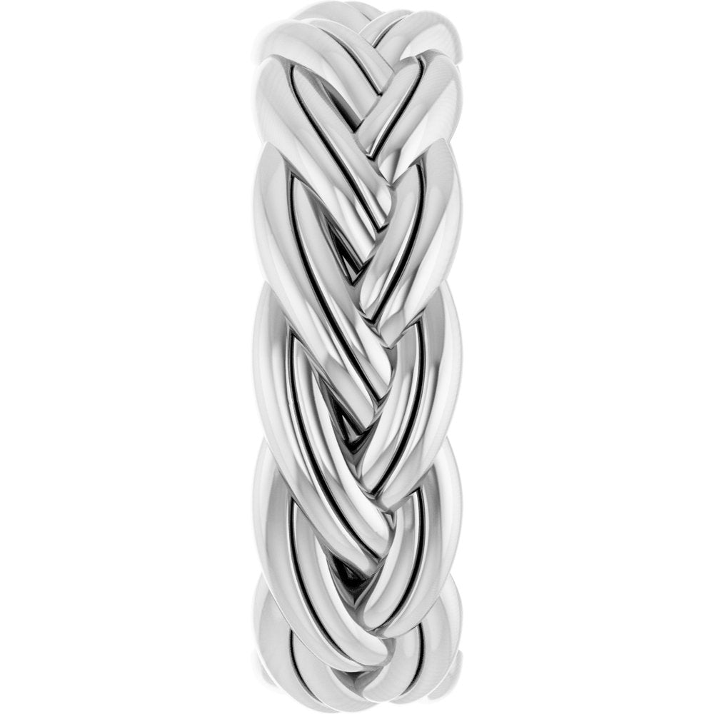 14K White Gold 6 mm Woven-Design Band Size 7