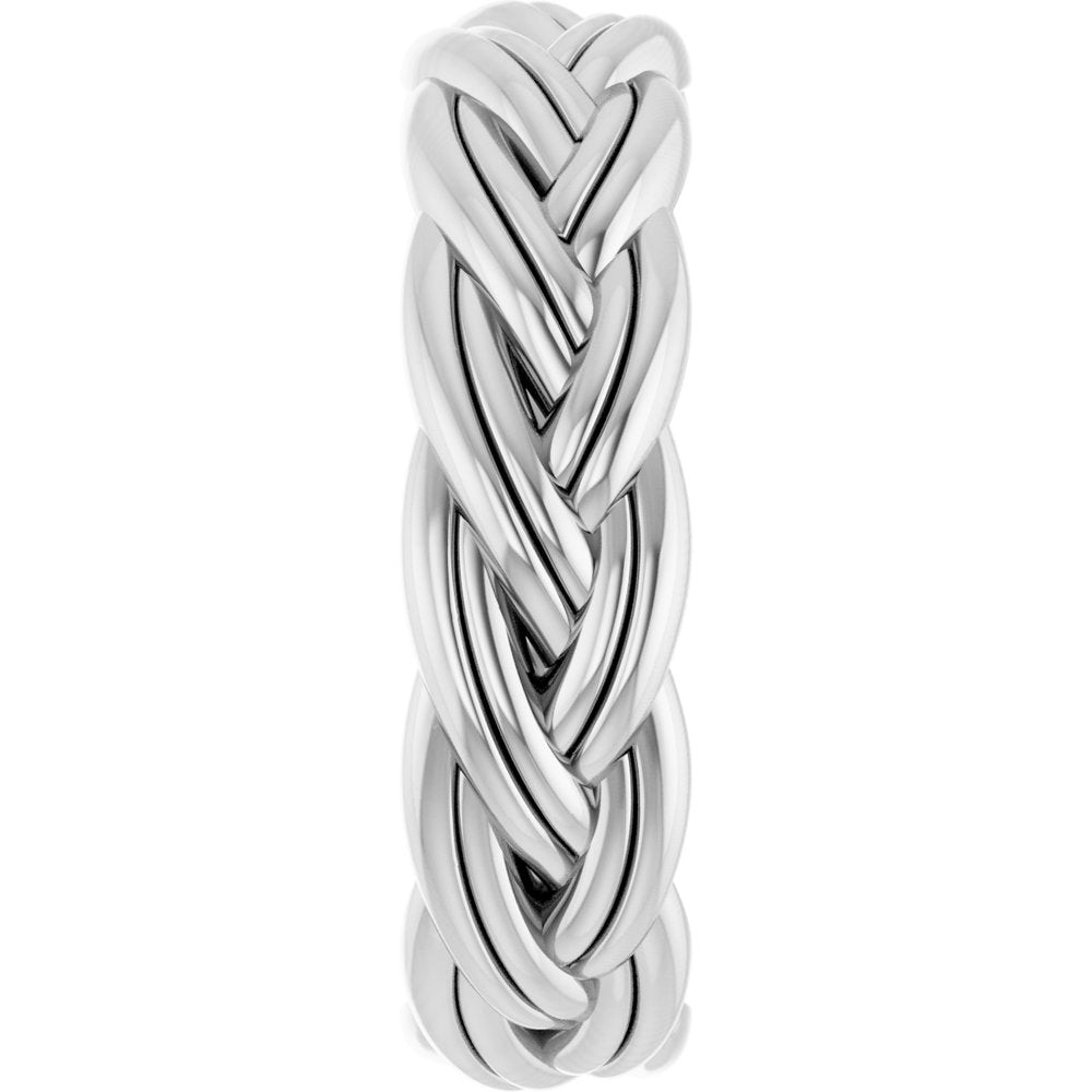 Sterling Silver 6mm Woven-Design Band Size 10