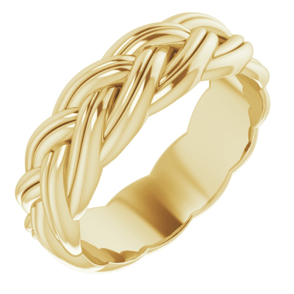 14K Yellow Gold 6 mm Woven-Design Band Size 7.5