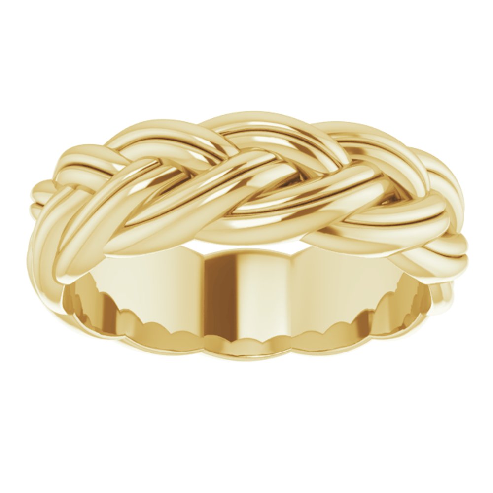 14K Yellow Gold 6 mm Woven-Design Band Size 7.5
